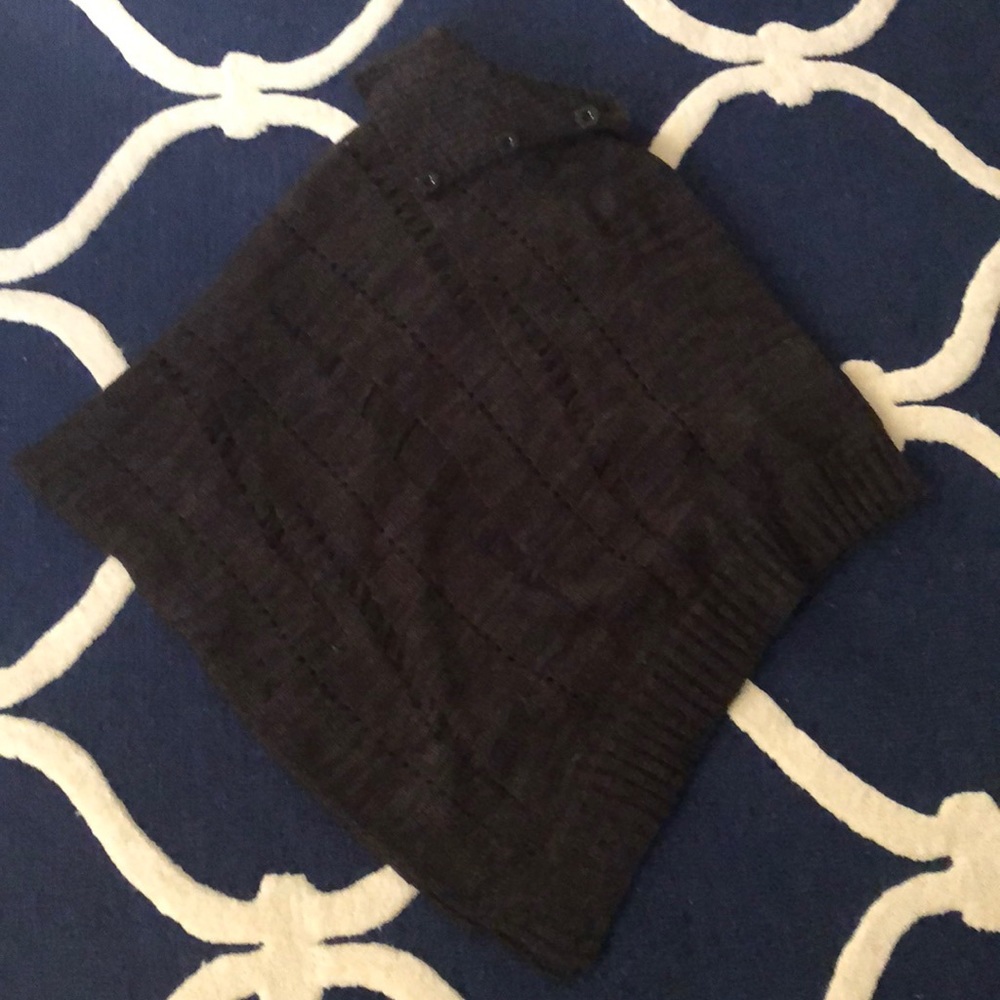 Grey sweater poncho